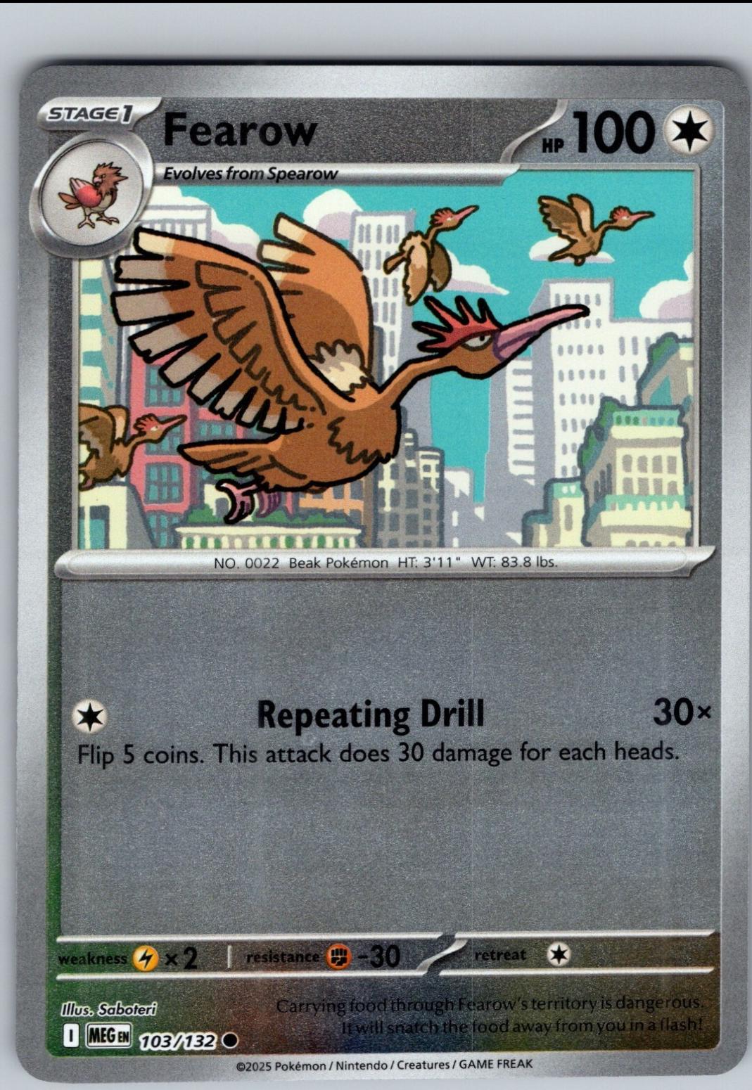 Mega Evolution Fearow [Reverse Holo] Pokémon card